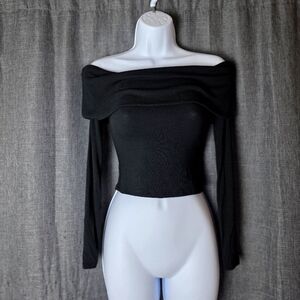 NWT- SEE YOU MONDAY Cropped Off Shoulder Top